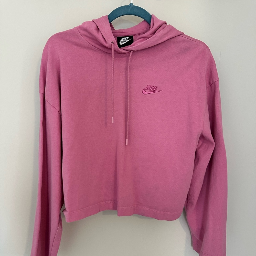 Nike Women's Rose Pink Cropped Hoodie